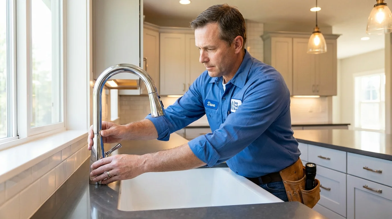 Kitchen faucet installation by Johns Plumbing LLC in Wayne City